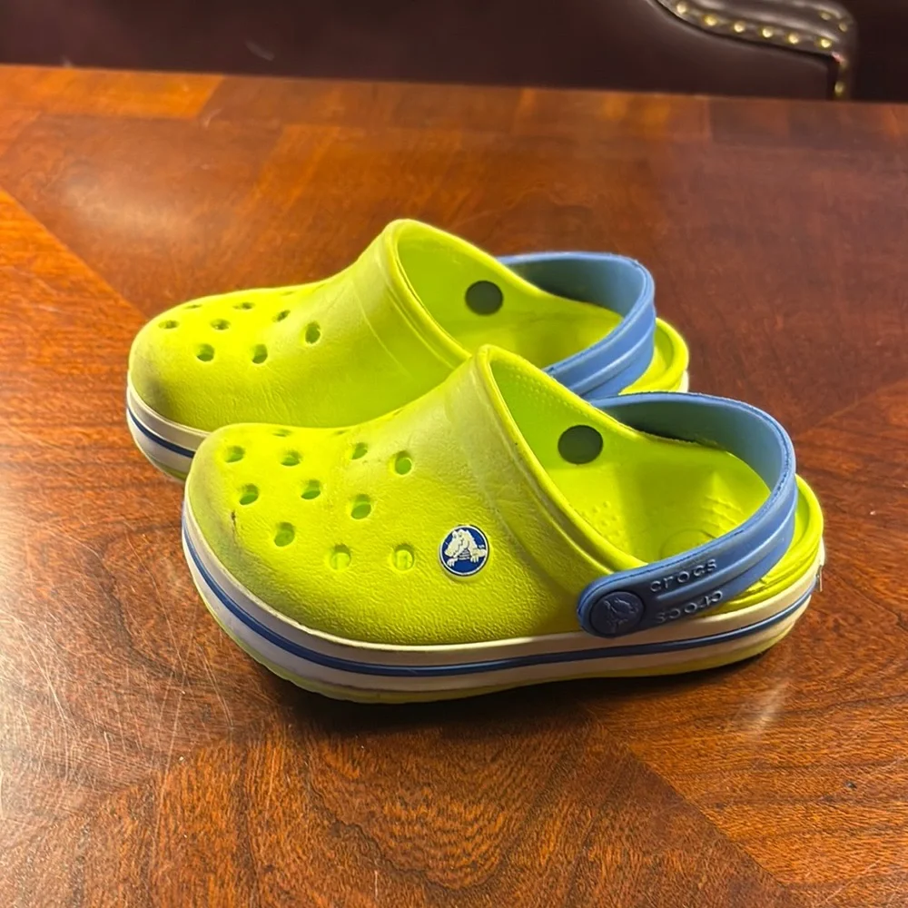 CROCS Vibrant Yellow and Blue Water Shoes with Signature Comfort